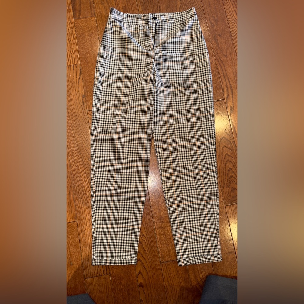 Nasty Gal Womens Black and White Checkered Dress Pants